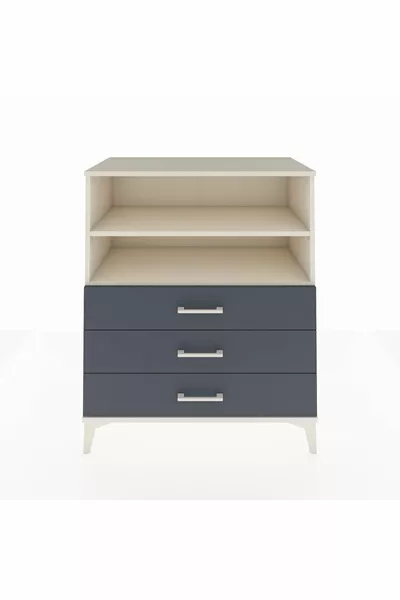 Comò Hyperion con 2 Ripiani e 3 Cassetti Ametista-Antracite