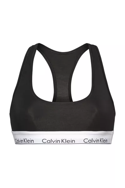 Women's Brand Logo Elastic Band Black Sports Bra E  Suitable for Daily Use