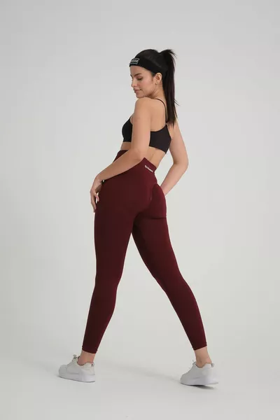 Бордови клин за жени с повдигащ ефект, оформящ бедрата, за фитнес и йога, с висока талия