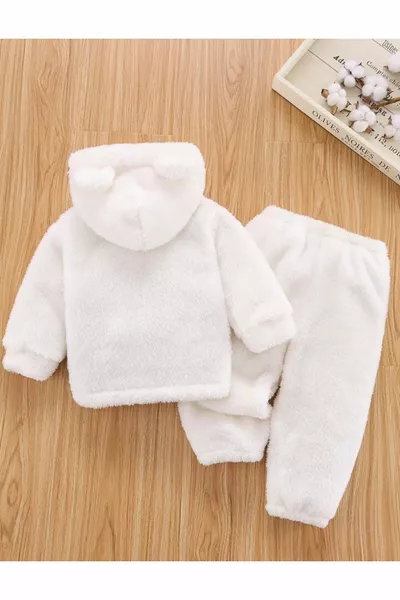 طقم أطفال شتوي من الويلسوف للأطفال للجنسين - أبيض