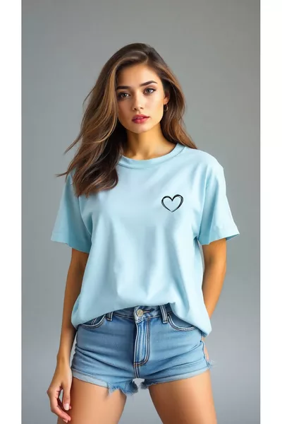 Футболка с принтом «Сердца»