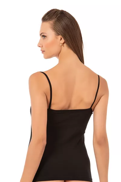 Özkan  Женски потник с памучен ликра, дантела и къдрички отпред, с тънки презрамки