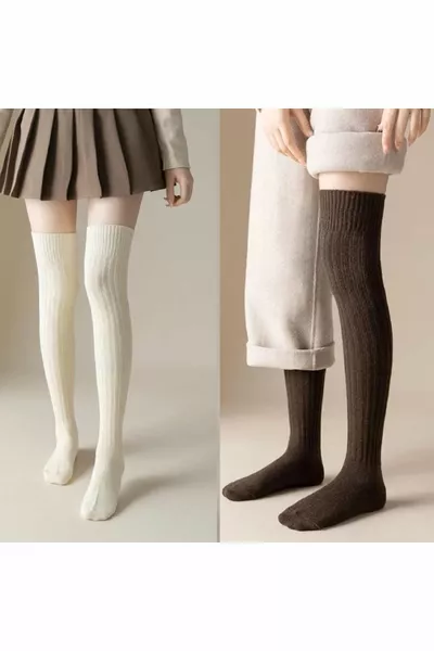 STND 2 ' CALZINI DONNA CLASSICI FINO AL GINOCCHIO IN LANA