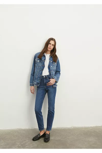 Star Gold Shape Vintage Indigo Blue Jeans 