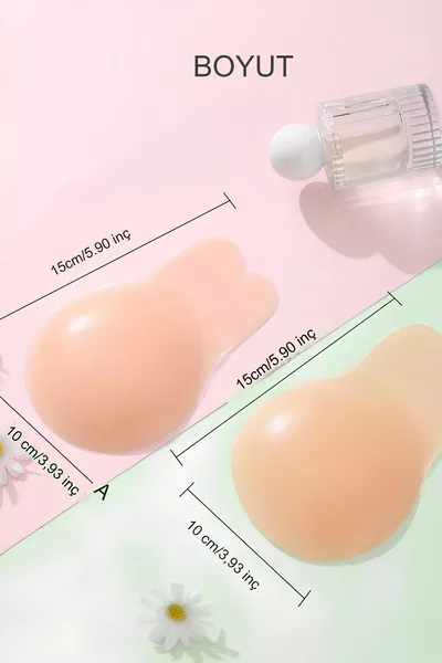 Reggiseno invisibile in silicone a forma di orecchie di coniglio che solleva e sostiene il seno, prevenendo il cedimento