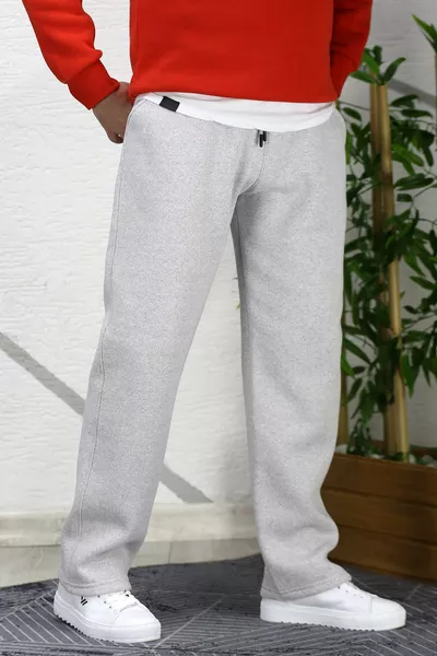 بنطال رياضي رجالي فضفاض منسوج بثلاث خيوط مخرم