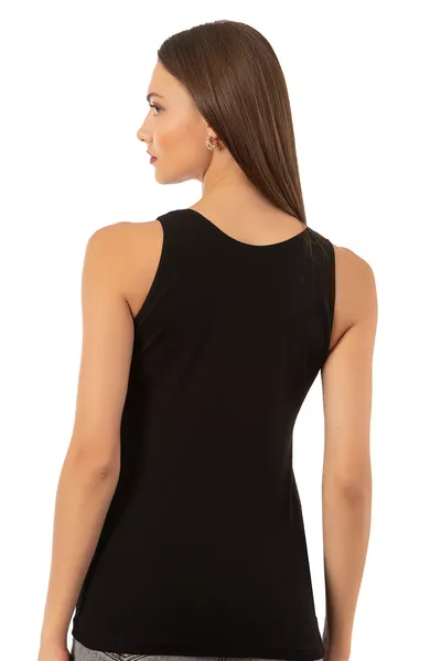 Özkan  Women's Cotton Ribbed Lace Magnolia Tank Top