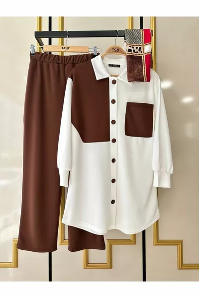 طقم قميص وبنطال بجيب واحد