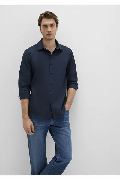 Lacivert Gömlek Slim Fit / Dar Kesim 