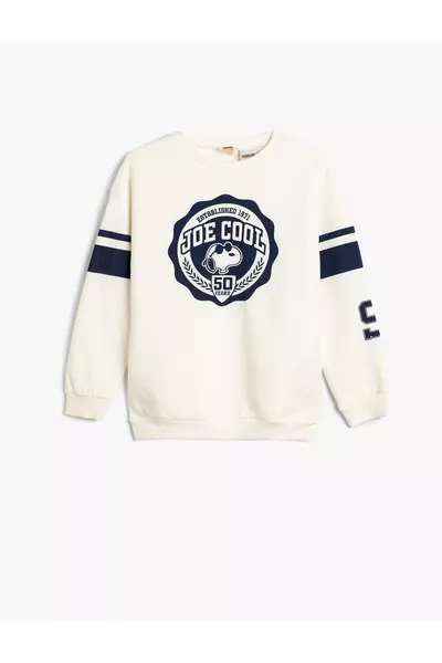 Snoopy Licensed Fleece Long Sleeve Fleece Sweatshirt