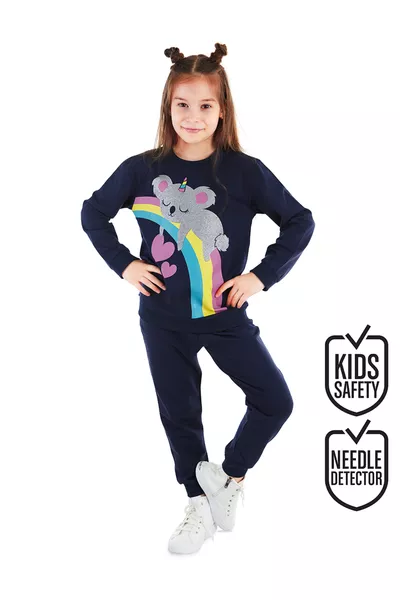 Костюм за момичета с коала с брокат за зимата