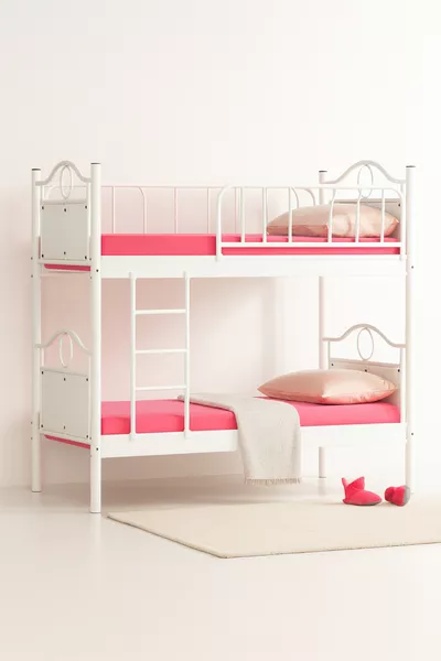 Emerald Kids' Bedroom Metal Bunk Bed and Bed White
