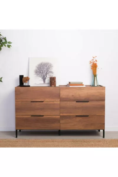 Oryana 6 Çekmeceli Şifonyer-Koyu Ceviz  cm