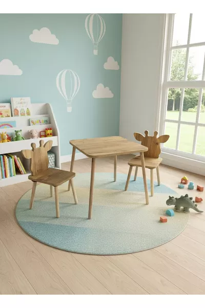 Kids Table and Chair Set Activity Table Study Desk 1 Table 2 Chairs