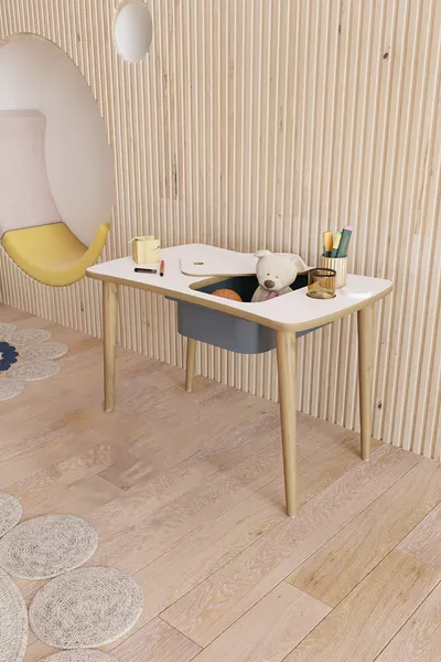 Tavolo attività Montessori con un solo cassetto