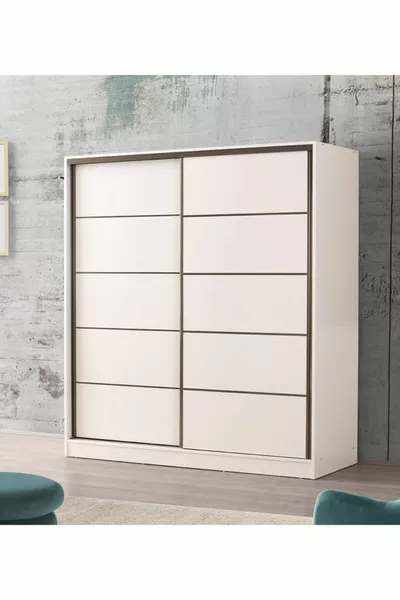 Venus Schiebetür-Kleiderschrank  cm - Hochglanz Weiß