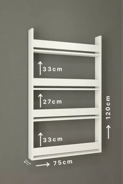 Libreria Montessori per Bambini a 4 Ripiani da Muro Bianca - Design Educativo