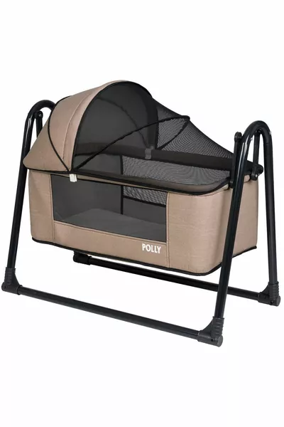 سرير للجناح الأمومي فخم من الكتان شبكي قابل للمسح، محمول، يتأرجح، سرير سلة، سرير أرجوحة