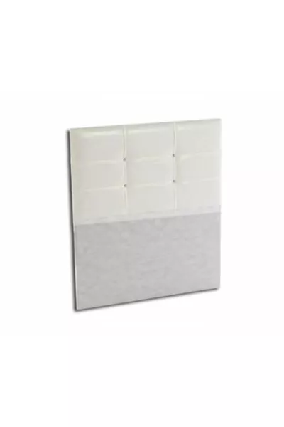 رأس سرير من الجلد الأبيض لشخص واحد، رأس سرير للقاعدة سم