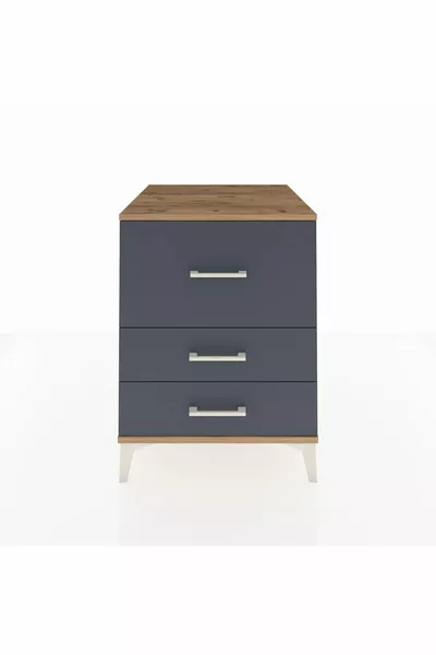 خزانة كرونوس بثلاثة أدراج - صنوبر/أنثراسيت