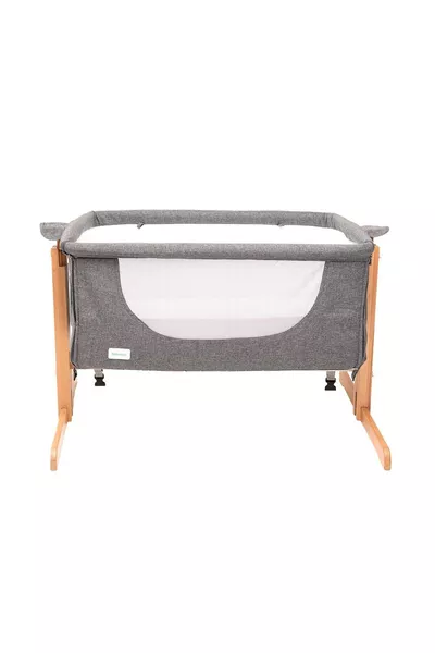 سرير خشبي طبيعي جانبي للأم