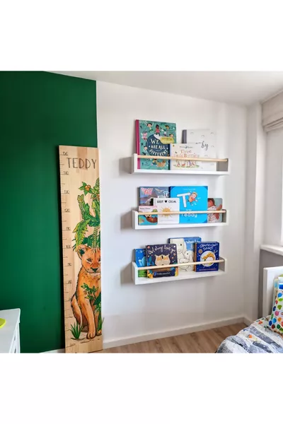 3-teiliger MDF-Montessori-Regal & Lernbücherregal weiß