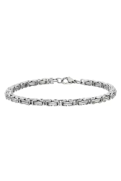 King Model 4 mm Gray Steel Men's Bracelet -4slv