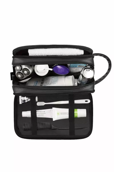 Black Men's Shaving Kit Bag - Men's Cosmetic Hand Bag