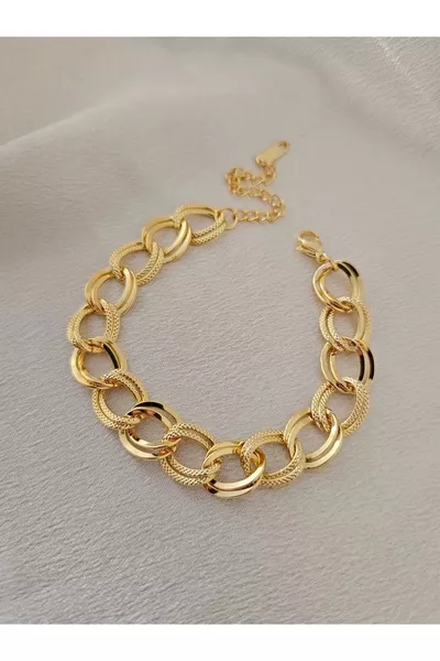 سوار ستانلس ستيل ذهبي اللون مقاوم للصدأ وعدم التغير