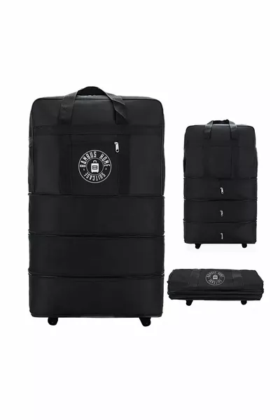 -Wheel Three-Bellows Rolling Suitcase - Jumbo Bag