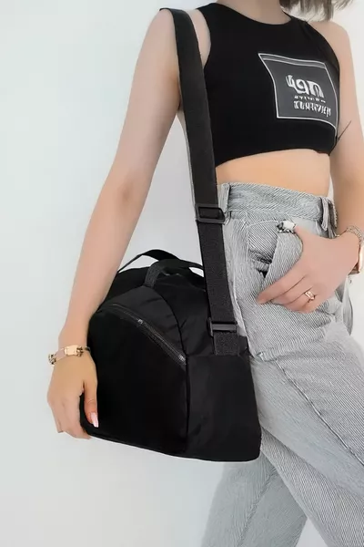 Sac de voyage sportif quotidien unisexe West en tissu noir