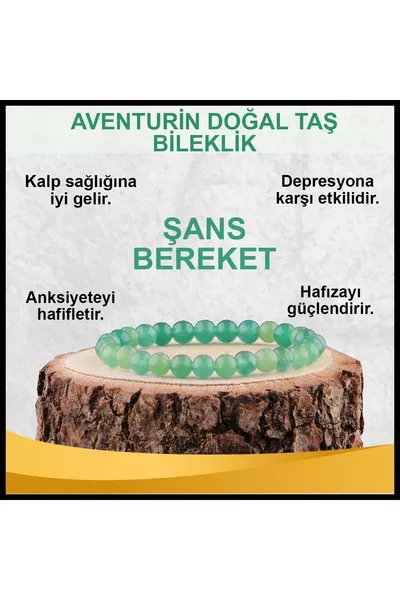 Сертифицирана естествена гривна от зелен авентурин 6 мм 