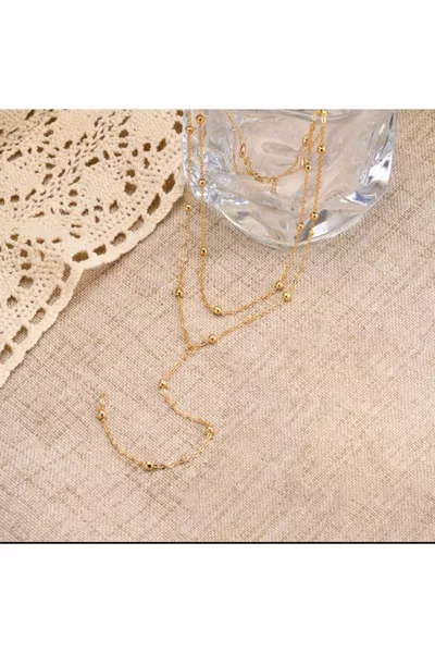 Стилен дълъг елегантен златен винт за колие Y от стомана