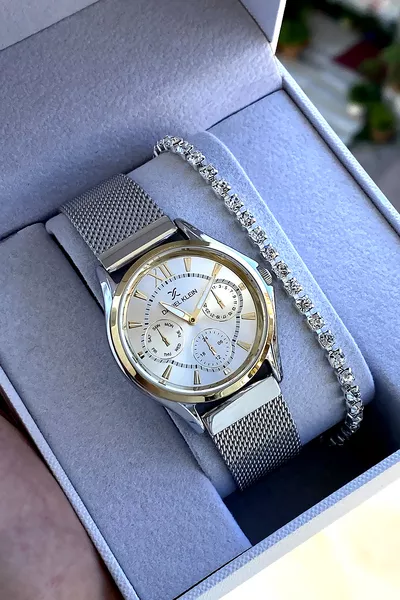 % Origineel Zilverkleurig Stalen Damespolshorloge met Armband als Cadeau