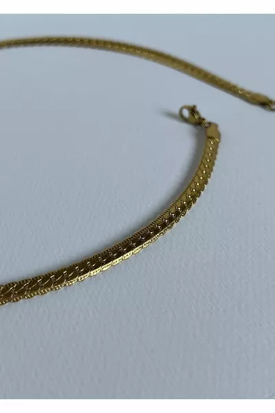 Верижка от стомана с плетен натиснат дизайн,  см