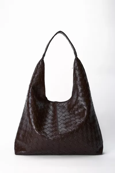 Legere Strickdetails Milan Damenhandtasche Braun