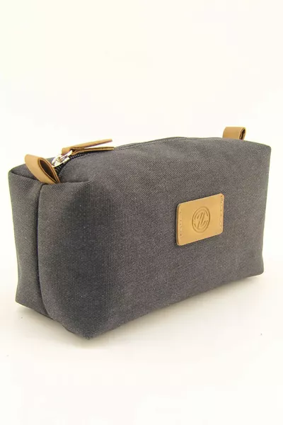 Men's Black Canvas Waterproof Shaving Bag