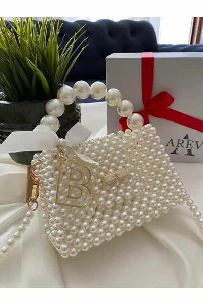 Mini Pearl Bag - Pearl Bead Bag - Pearl-Adorned Bag