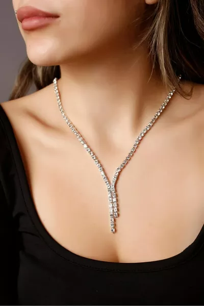 Silver Plated Waterway Necklace Special Occasions Wedding Engagement Evening Necklace Choker