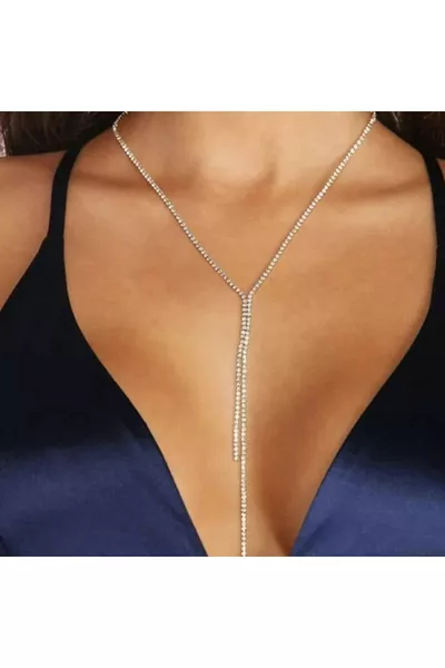 Wasserweg Y-Design Halskette mit Steinen Abendhalskette