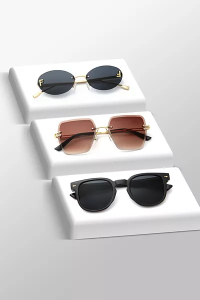 مجموعة نظارات شمسية مكونة من 3 قطع