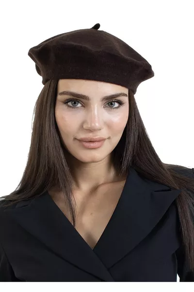 Френски художник филцова шапка тъмно кафява