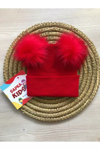 Double Pom-Pom Knit Beanie