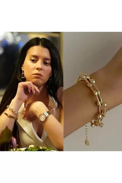 Guaranteed Certified Steel Gold Color Yalı Casanova Pelo Bracelet