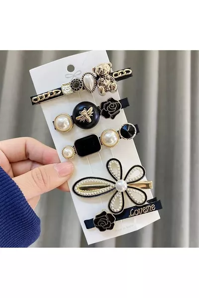 Новият тренд мода Teddy комплект от 5 големи щипки с копче