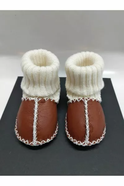 Baby Unisex Bio Lammleder Erste Schritt Schuhe Panduf Stiefeletten - 