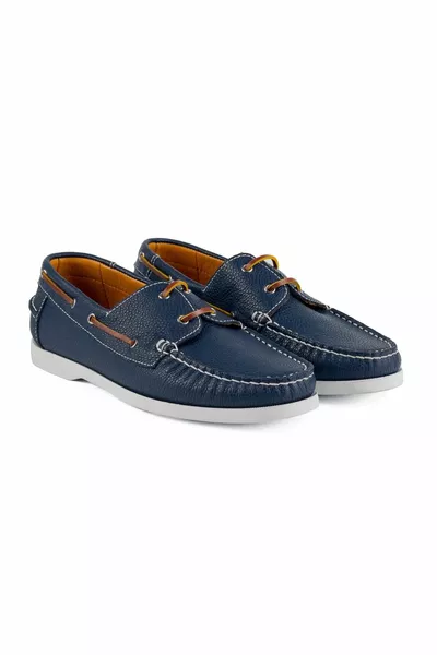 Selge Navy Blue Мъжки обувки за мокасини от естествена кожа