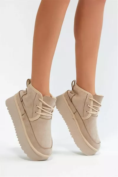 Elite S Bottes plates Femme Beige