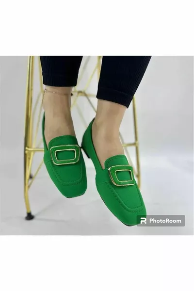 Loafer ballerina's met gesp