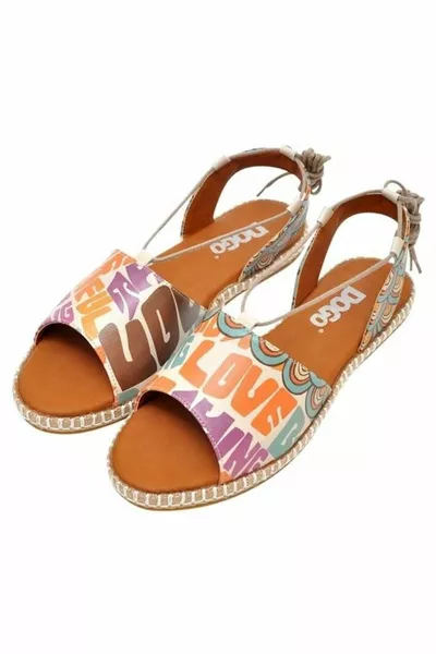 Veganistische lederen veelkleurige vetersandalen voor dames - je ziet er prachtig uit Design